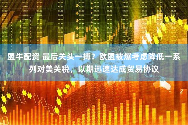 盟牛配资 最后关头一搏？欧盟被爆考虑降低一系列对美关税，以期迅速达成贸易协议