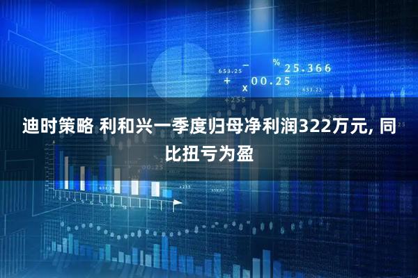 迪时策略 利和兴一季度归母净利润322万元, 同比扭亏为盈
